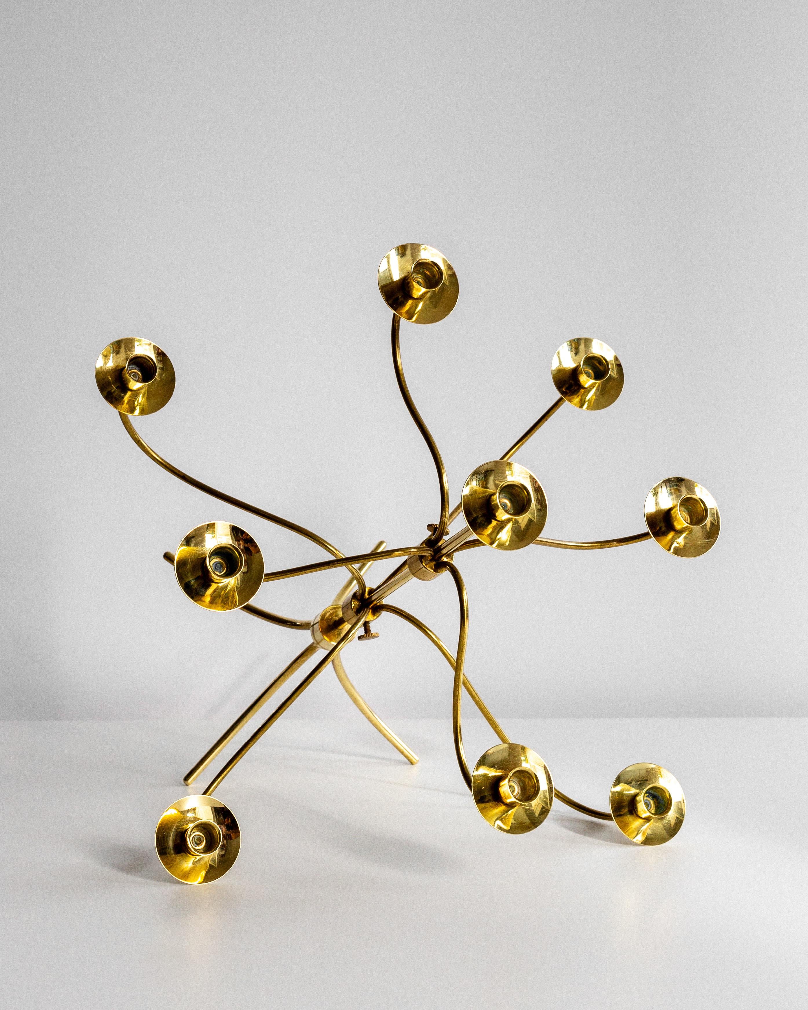 Josef Frank, Large Adjustable Brass Candelabra for Svenskt Tenn, Swedish Modern In Good Condition In Stockholm, SE