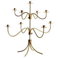 Josef Frank, Large Adjustable Brass Candelabra for Svenskt Tenn, Swedish Modern