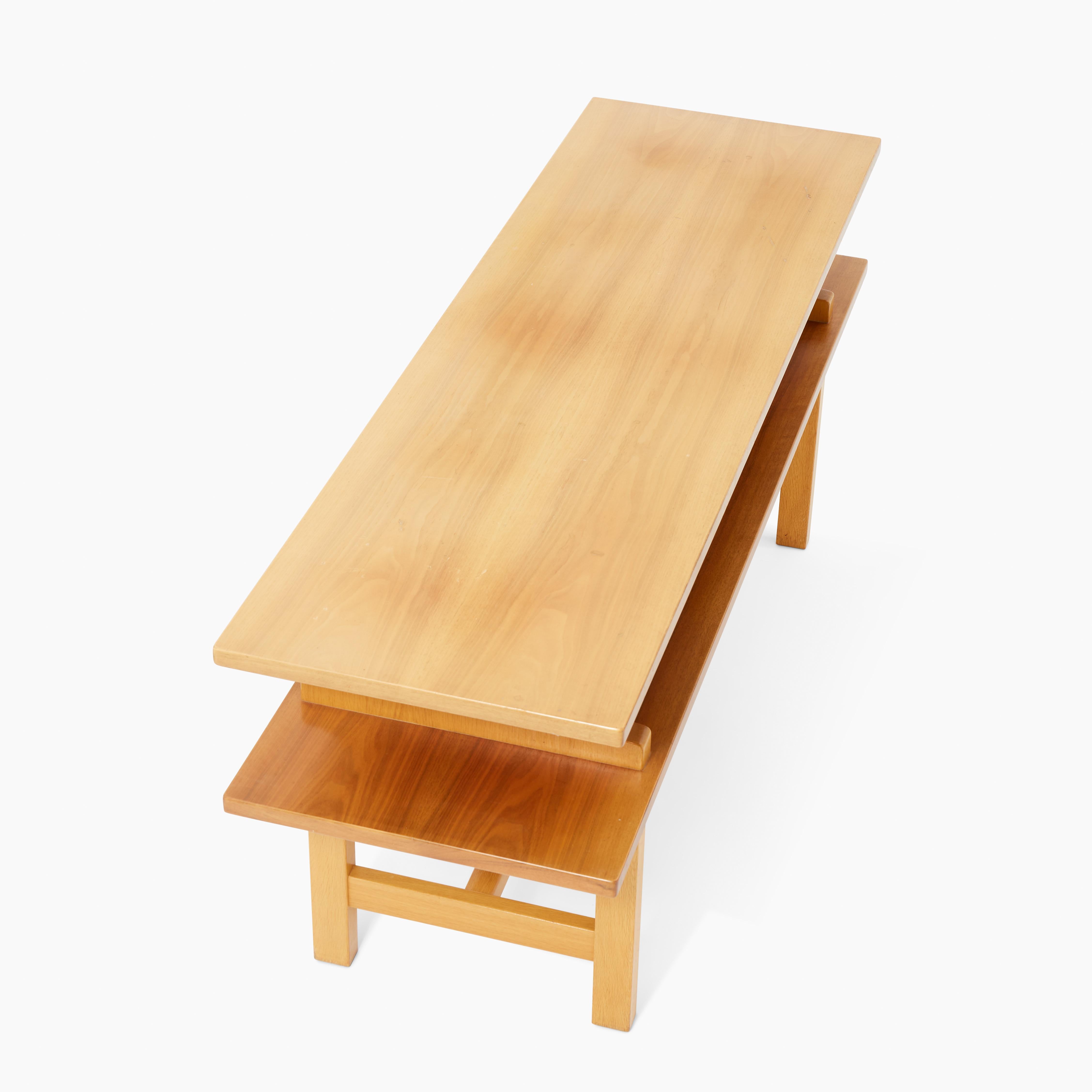 Important and discontinued piece by Josef Frank for Svenskt Tenn. Designed in 1951. Top in Walnut and legs in oak. 180cm long, 55 width, 75 height