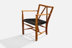 Josef Frank, Lounge Chair, Mahogany, Leatherette, Sweden, 1950s