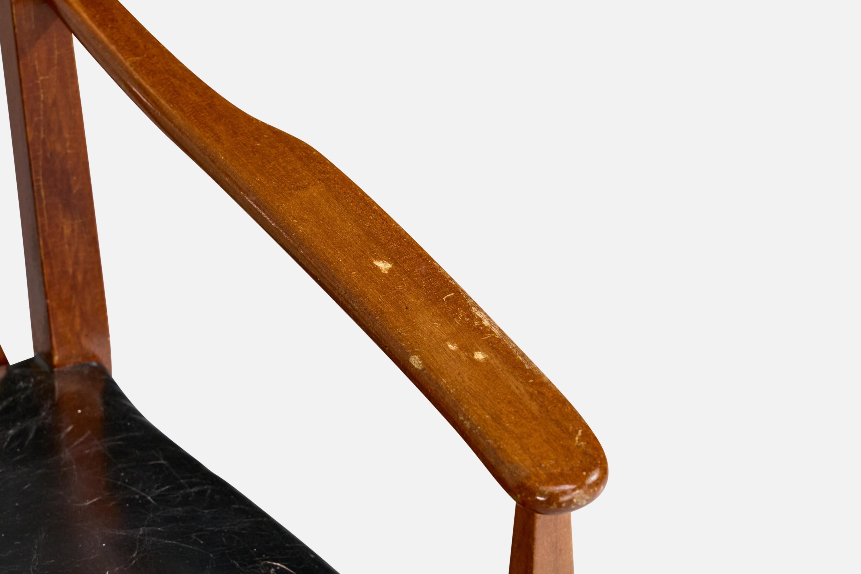 Josef Frank, chaise longue, acajou, similicuir, Suède, années 1950 en vente 2