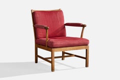 Josef Frank, Lounge Chair, Walnut, Fabric, Sweden, 1960s