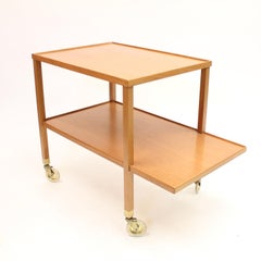 Josef Frank, Mahogany serving cart, model 470, for Svenskt Tenn, ca 1980s