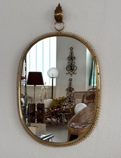 Josef Frank Mid-Century Large Wall Mirror in Brass for Svenskt Tenn, 1960s