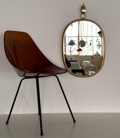 Josef Frank Mid-Century Large Wall Mirror in Brass for Svenskt Tenn, 1960s
