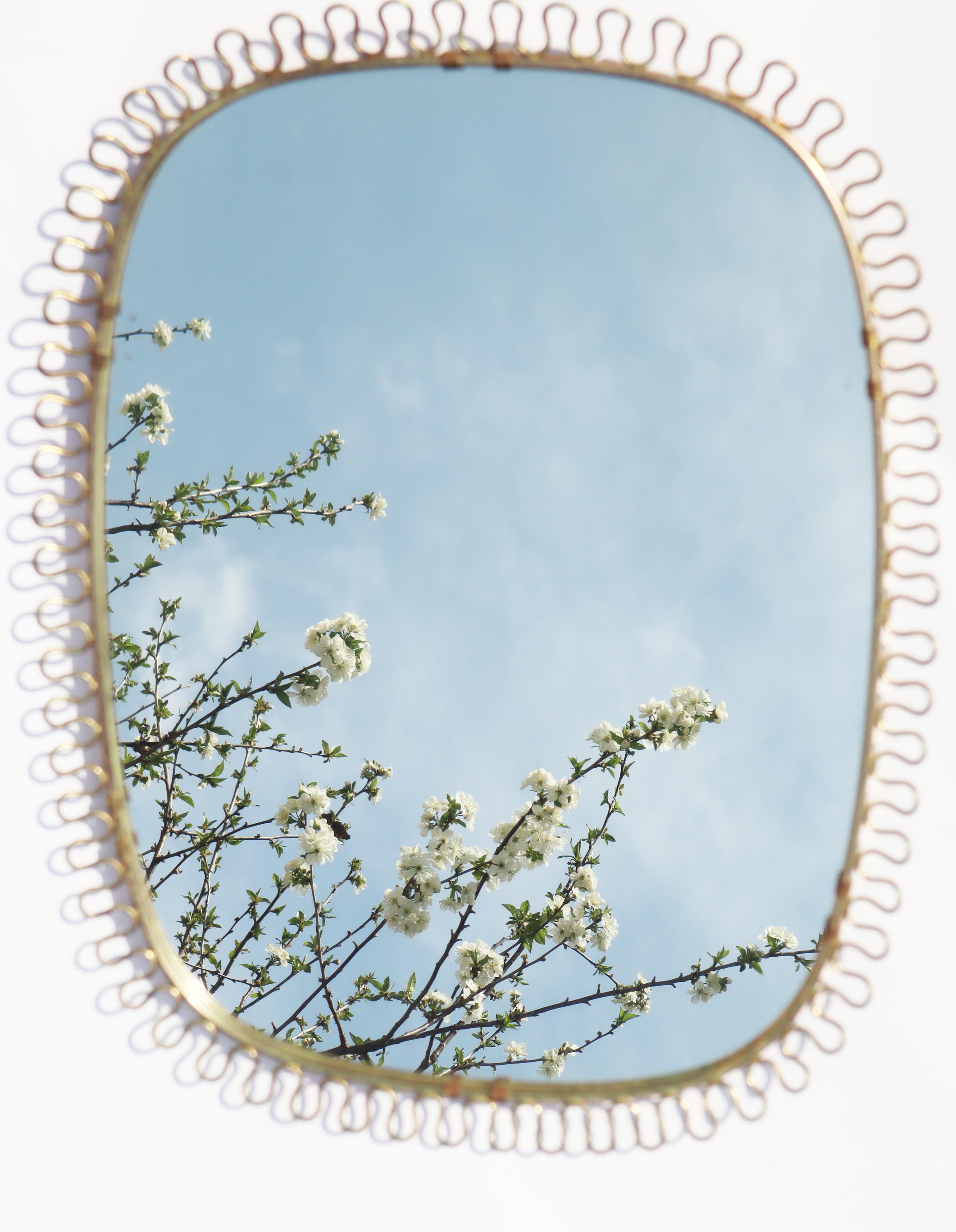 Josef Frank Mirror in Brass Produced by Svenskt Tenn in Sweden For Sale 6