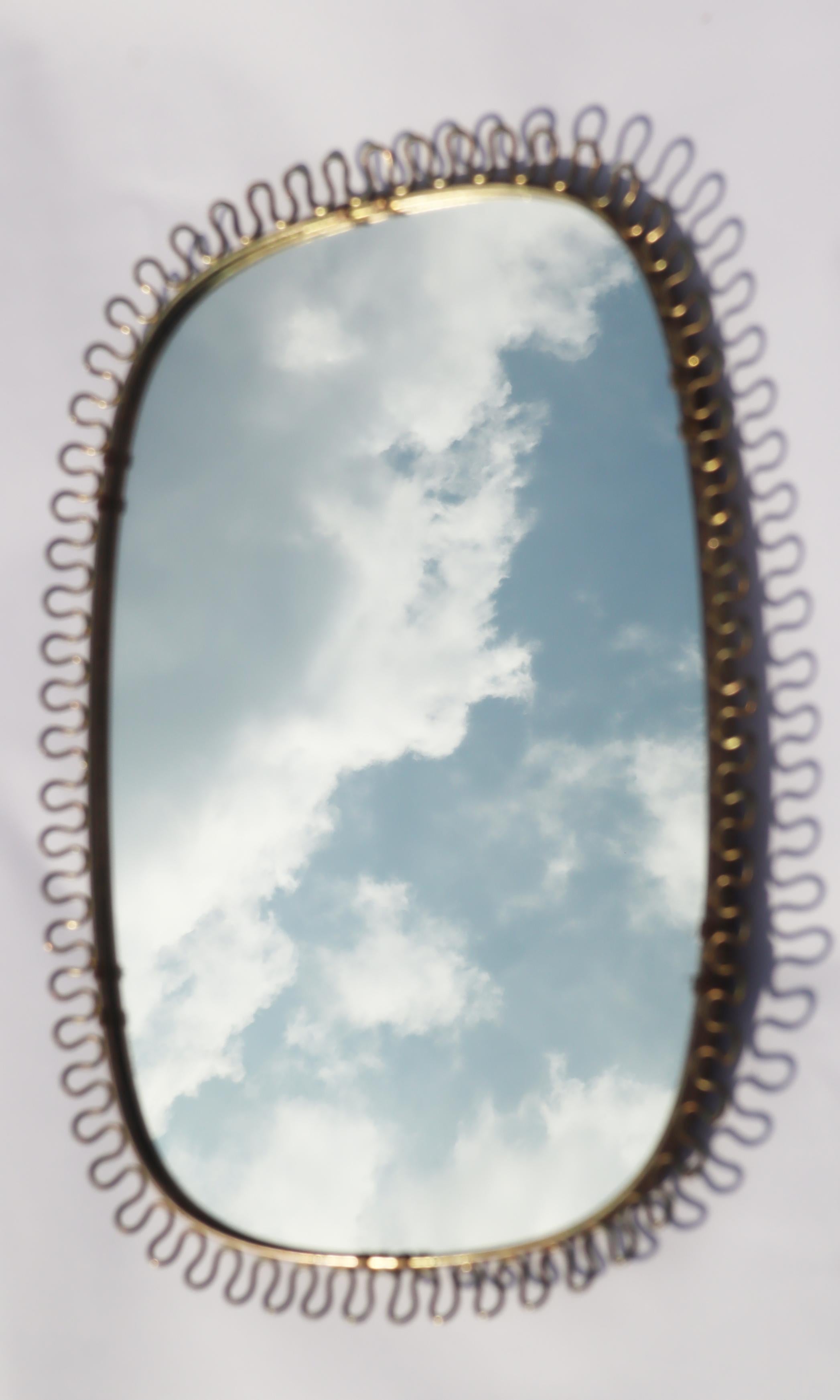 Josef Frank Mirror in Brass Produced by Svenskt Tenn in Sweden For Sale 7
