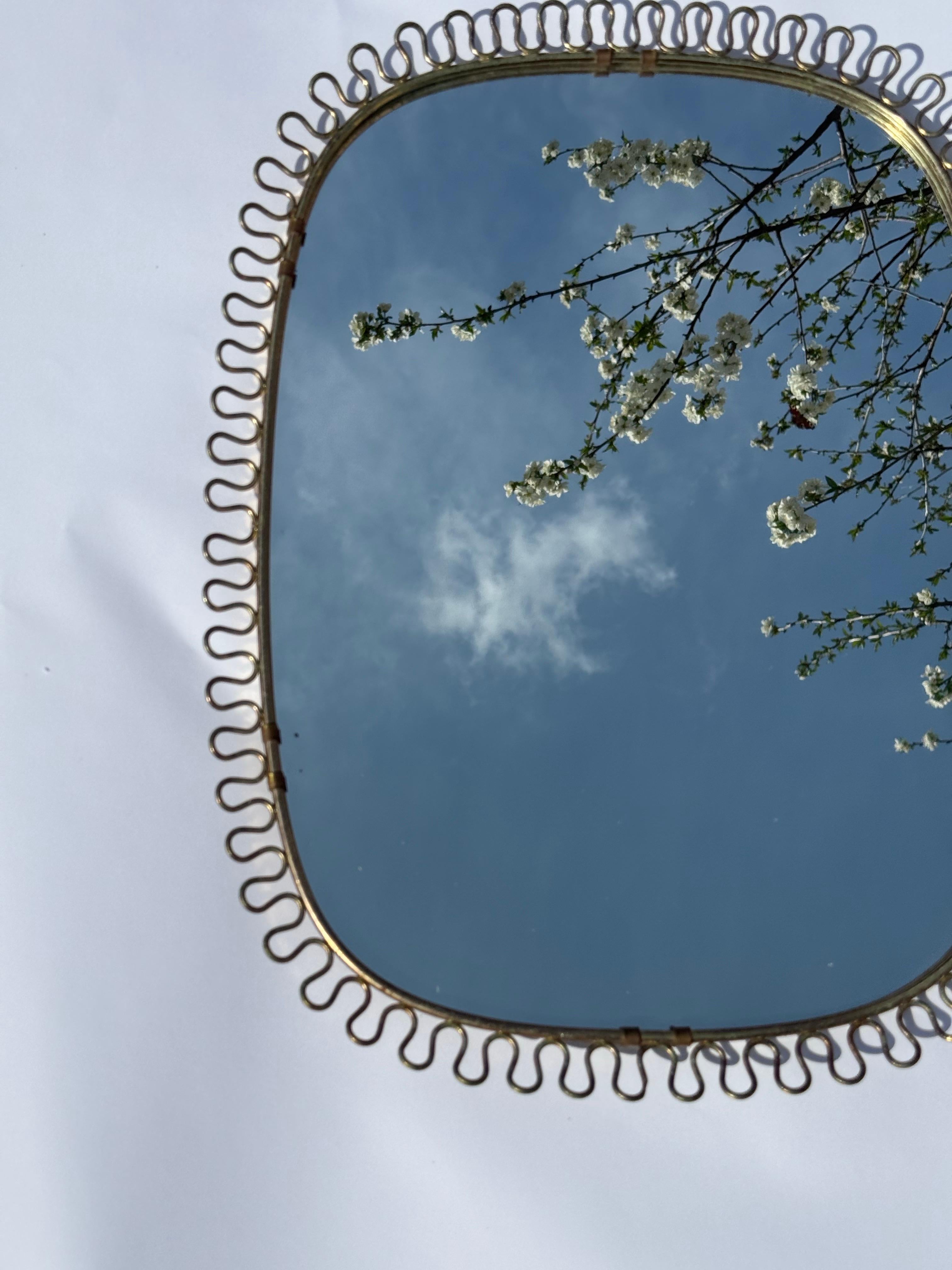 Swedish Josef Frank Mirror in Brass Produced by Svenskt Tenn in Sweden For Sale