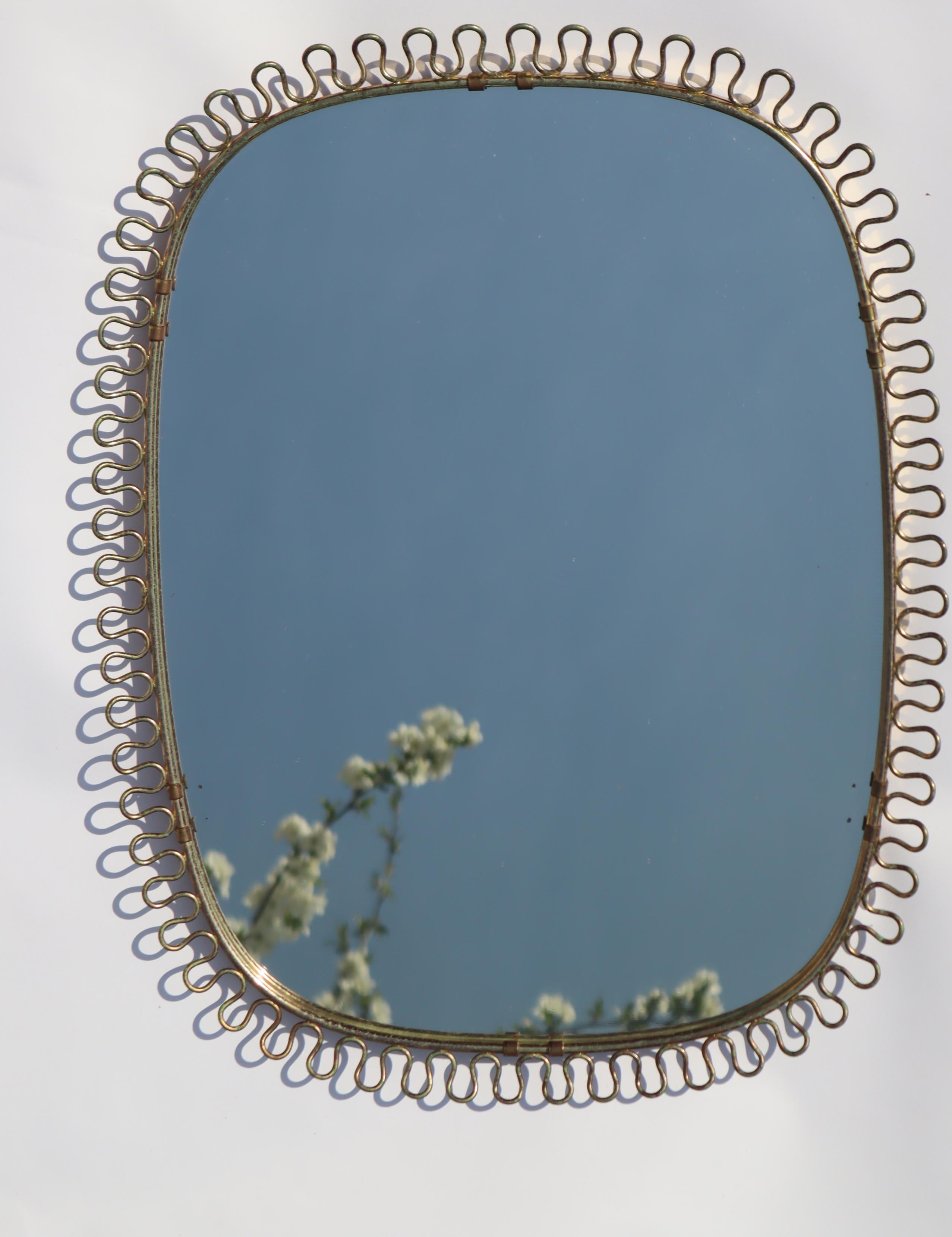Josef Frank Mirror in Brass Produced by Svenskt Tenn in Sweden For Sale 1