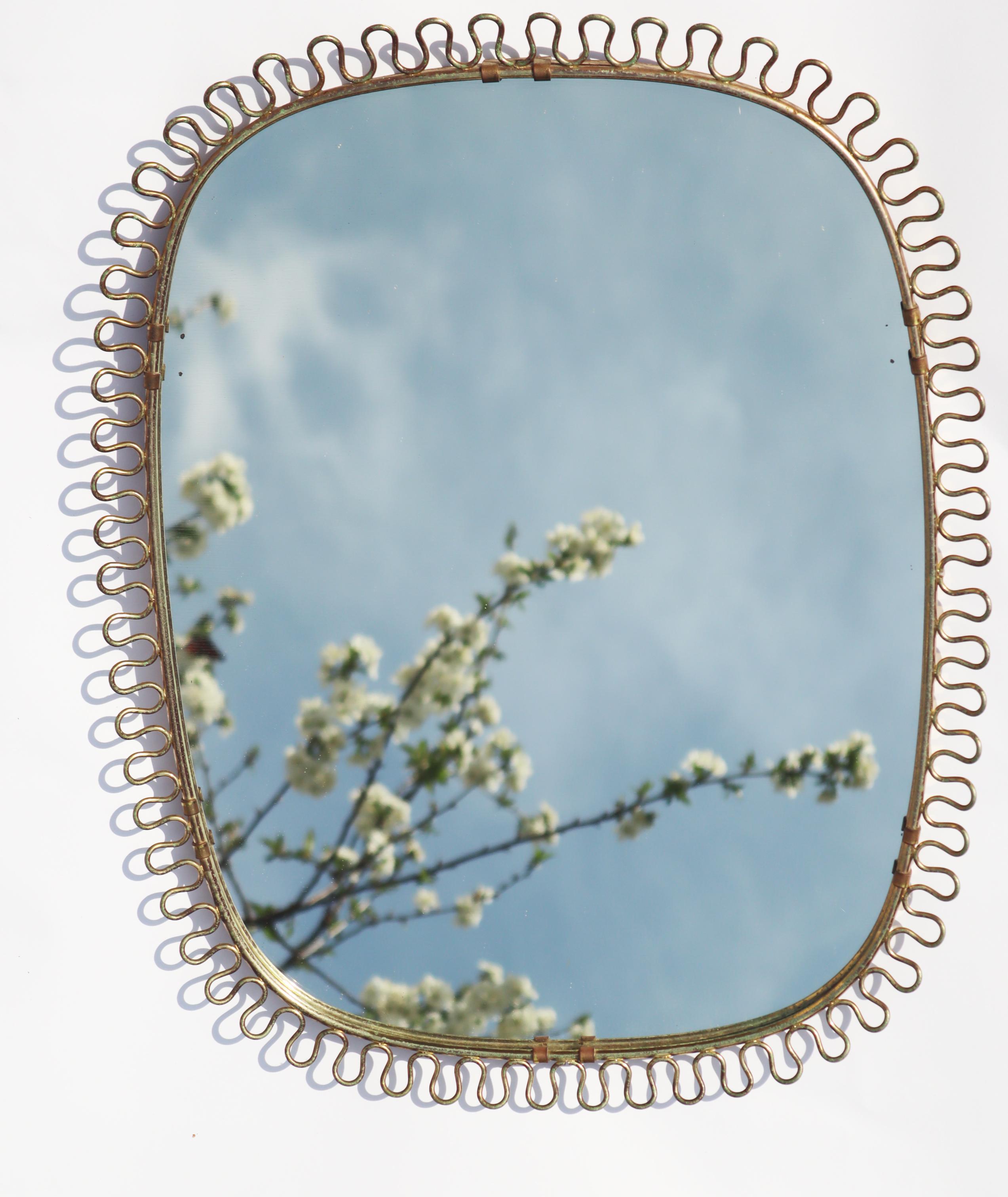 Josef Frank Mirror in Brass Produced by Svenskt Tenn in Sweden For Sale 2