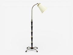 Josef Frank, Model 1842 Floor Lamp, Mahogany, Brass, Sweden, 1950s