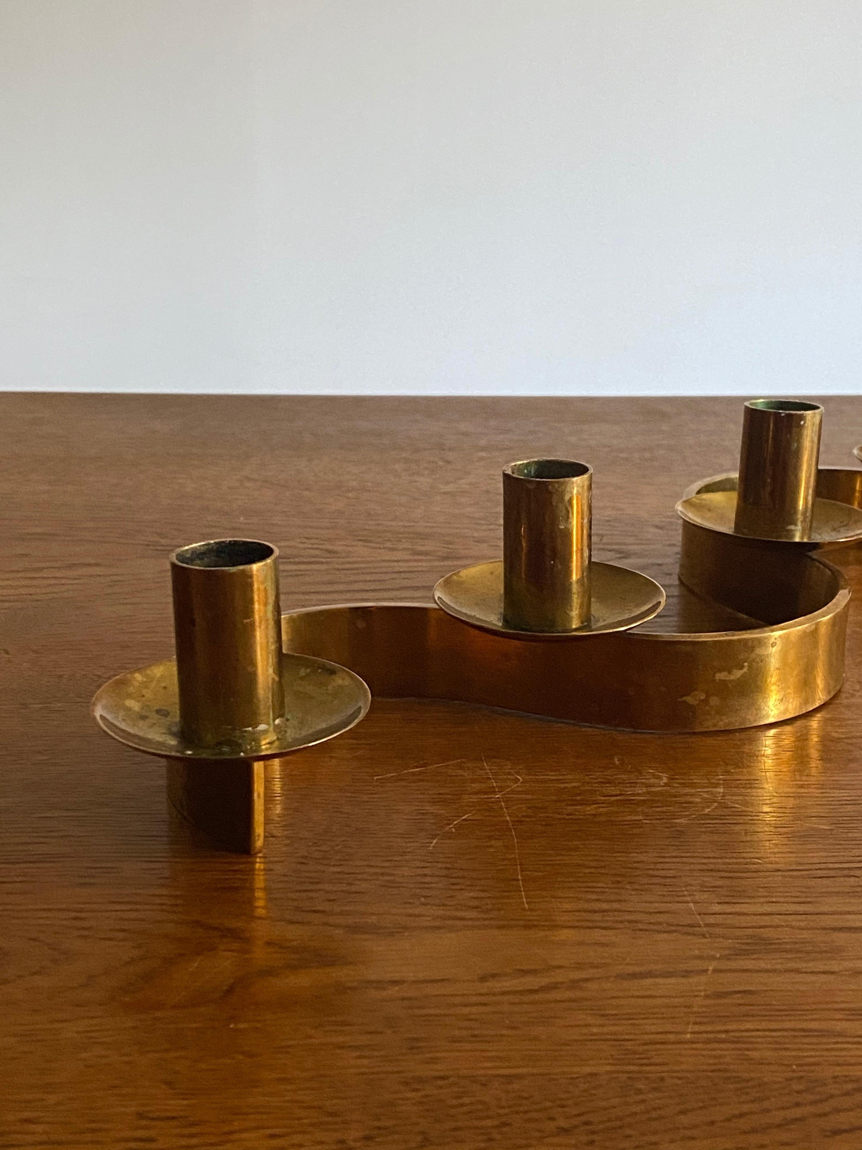 Swedish Josef Frank, Organic Candelabra, Brass, for Svenskt Tenn, Sweden, 1950s