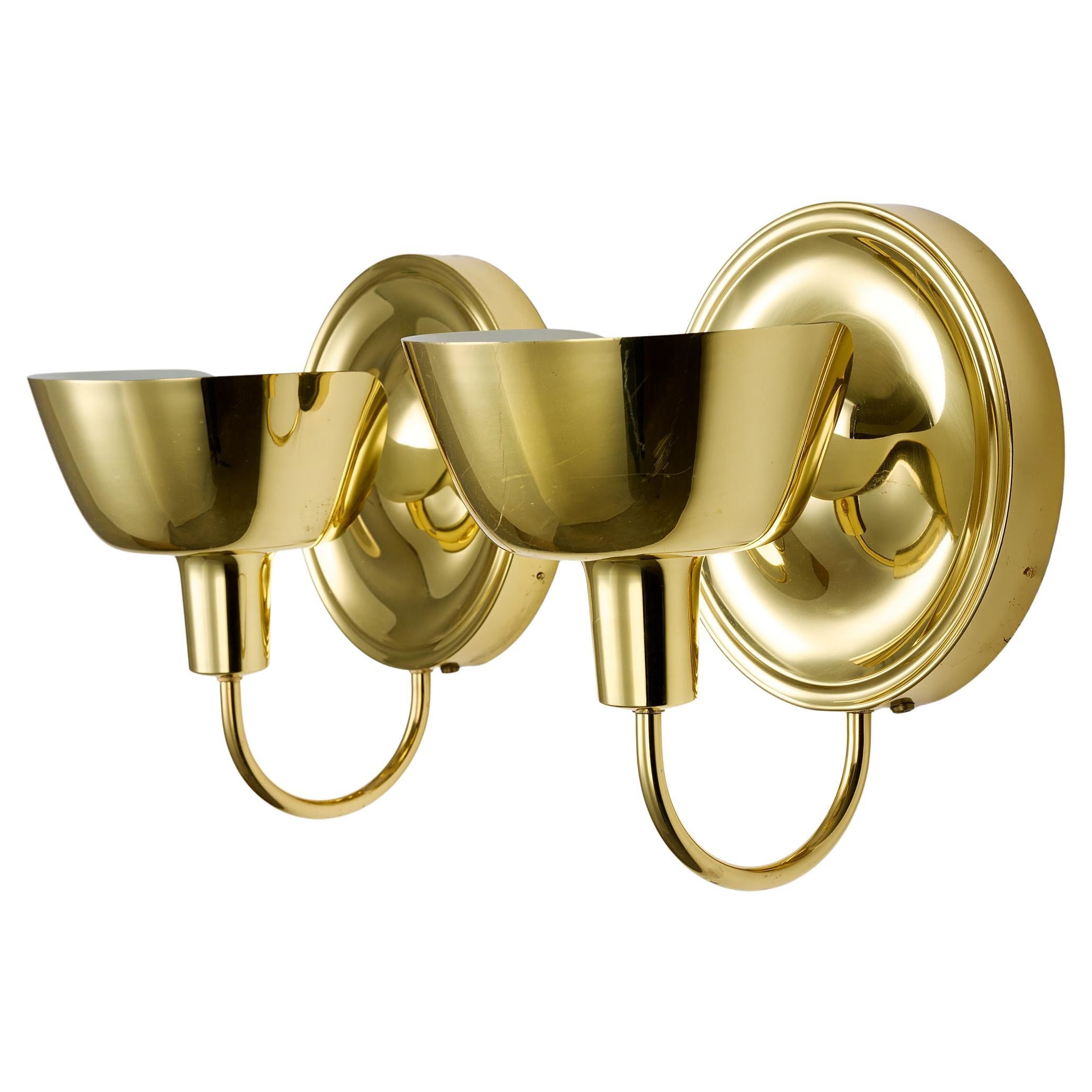 Josef Frank Paar Wandlampen aus Messing Svenskt Tenn Modell 2389, 1950er Jahre im Angebot