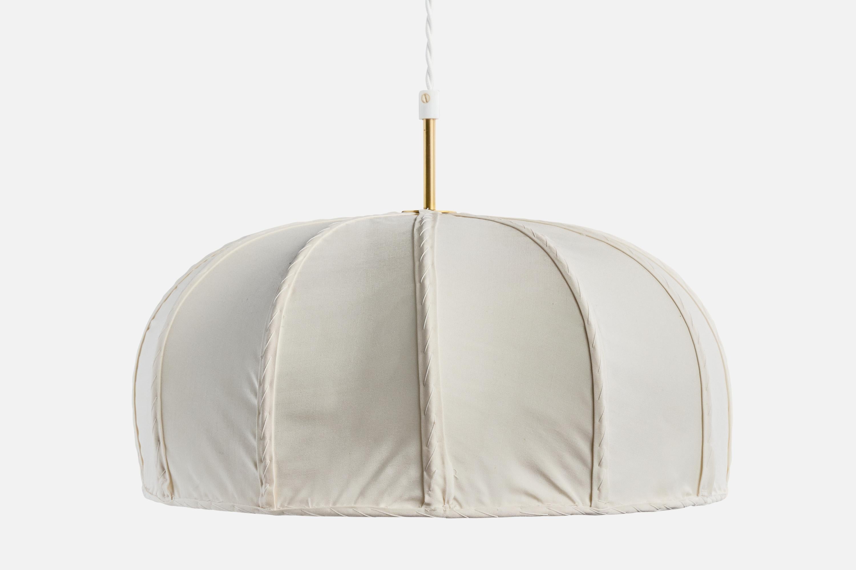 Frank Josef Frank, Lampada a sospensione, Ottone, Tessuto, Svezia, anni '50 In condizioni buone in vendita a High Point, NC
