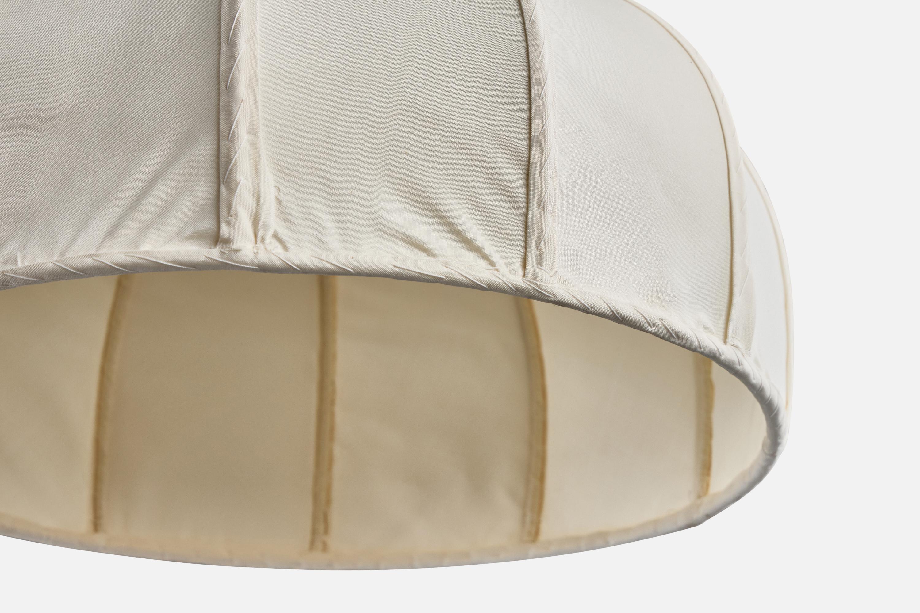 Metà XX secolo Frank Josef Frank, Lampada a sospensione, Ottone, Tessuto, Svezia, anni '50 in vendita