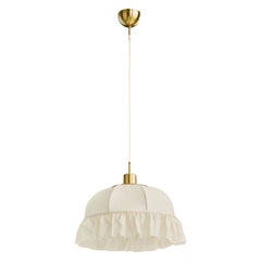 Josef Frank, Pendant Light, Brass, Fabric, Sweden, 1950s