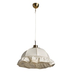 Josef Frank, Pendant Light, Brass, Fabric, Sweden, 1950s