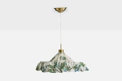 Josef Frank, lampe à suspension, laiton, tissu, Suède, années 1960