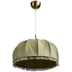 Josef Frank, Pendant Light, Fabric, Brass, Sweden, 1950s