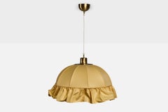 Josef Frank, Pendant Light, Fabric, Brass, Sweden, 1960s