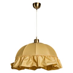 Josef Frank, Pendant Light, Fabric, Brass, Sweden, 1960s