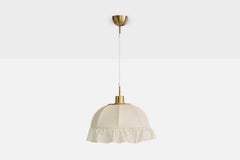 Josef Frank, Pendelleuchte, Stoff, Messing, Schweden, 1970er Jahre