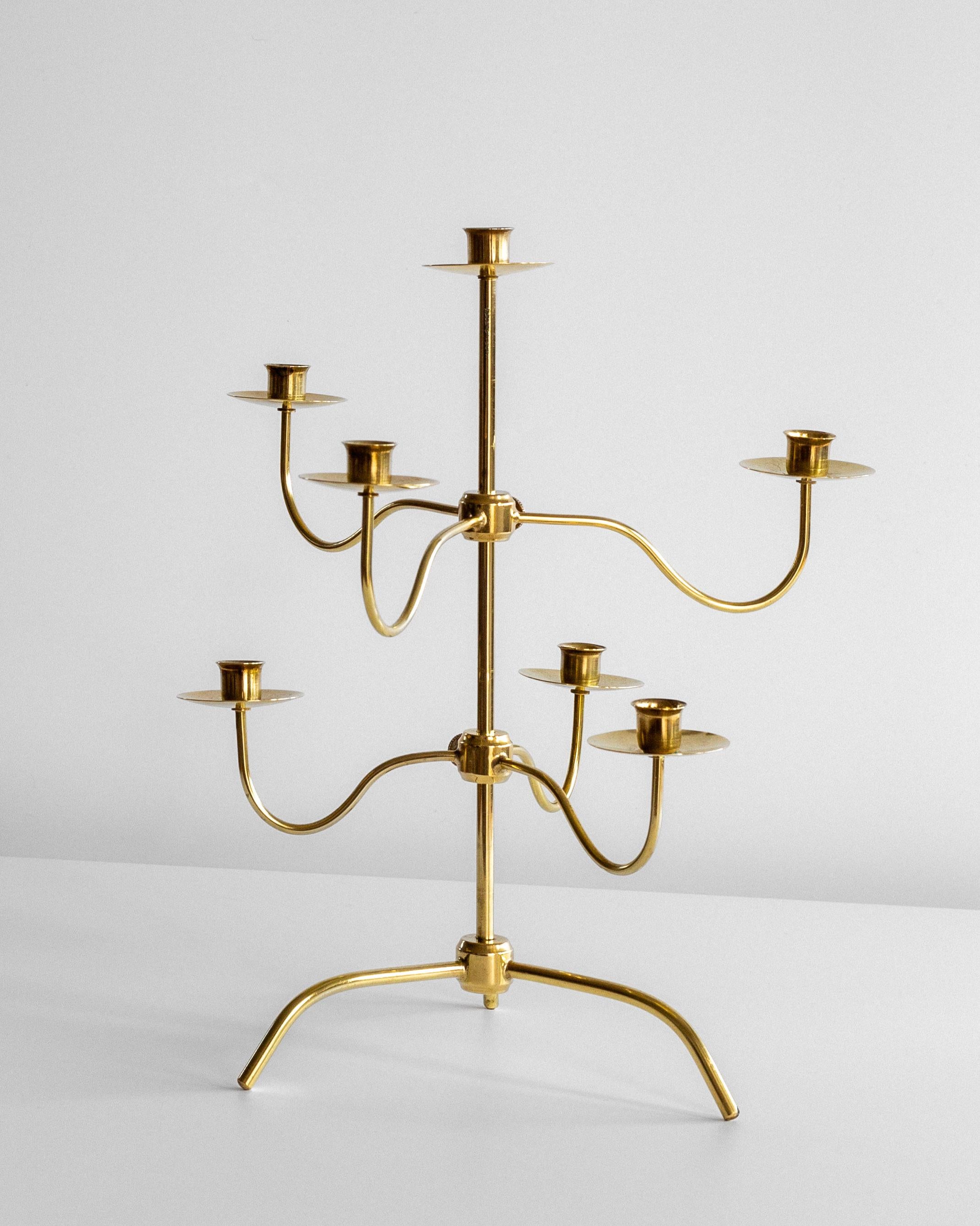 Forged Josef Frank, Rare Adjustable Brass Candelabra for Svenskt Tenn, Swedish Modern