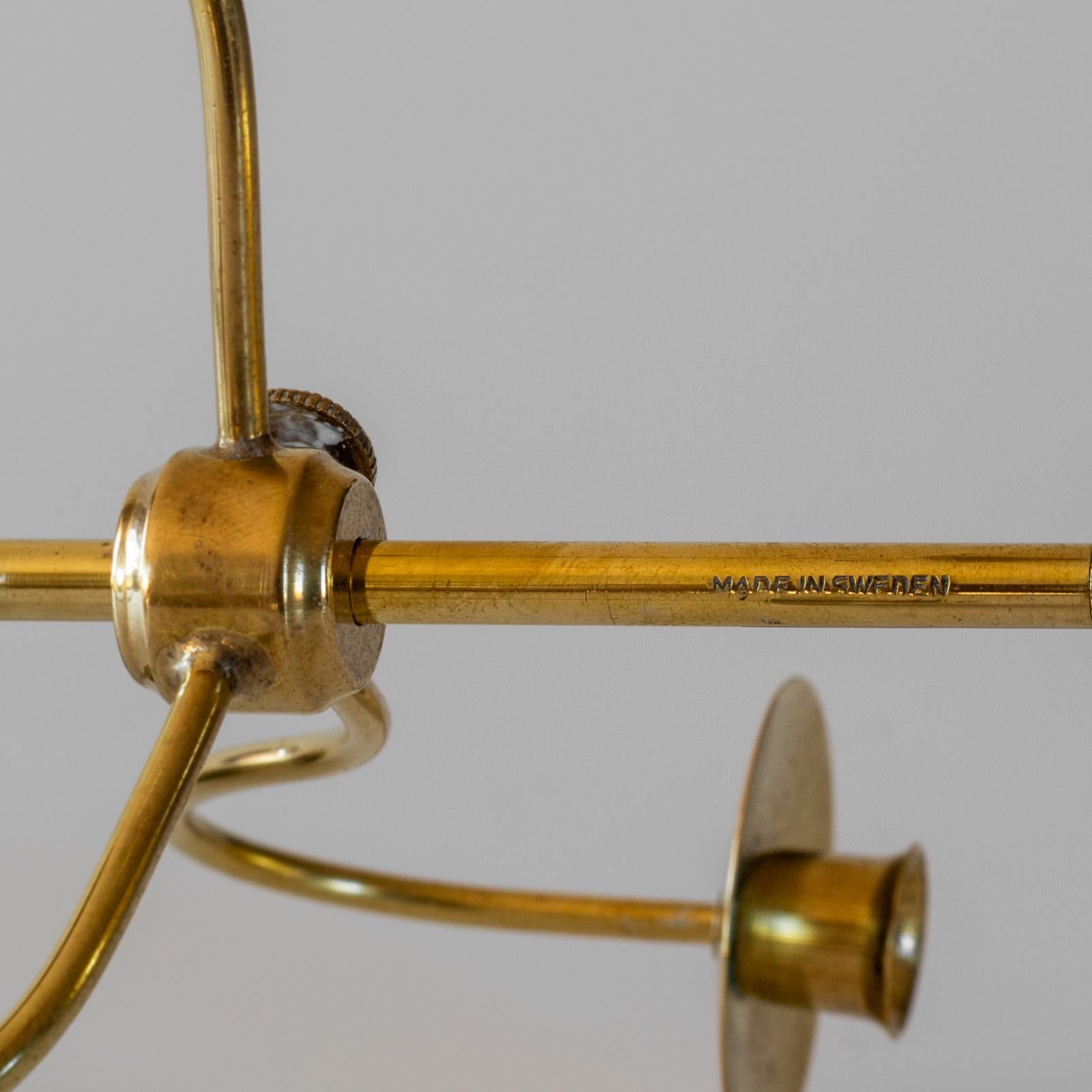 Josef Frank, Rare Adjustable Brass Candelabra for Svenskt Tenn, Swedish Modern 1