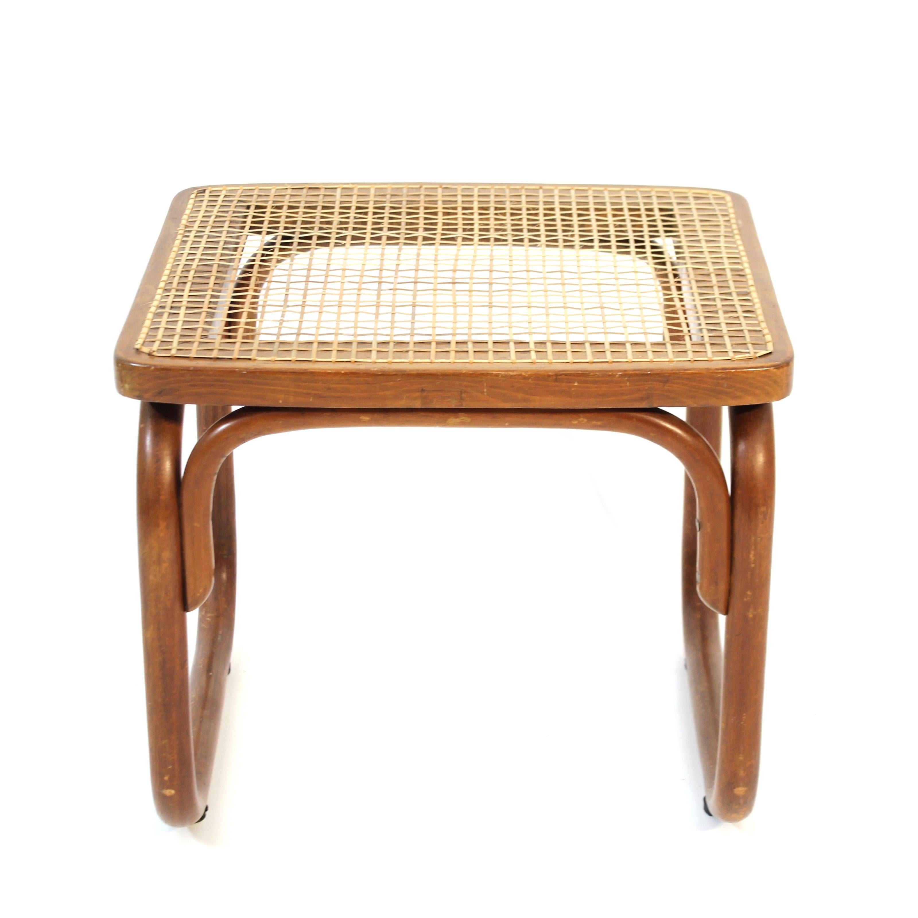 Rattan Josef Frank, rare stool model B313, Thonet, 1928 For Sale