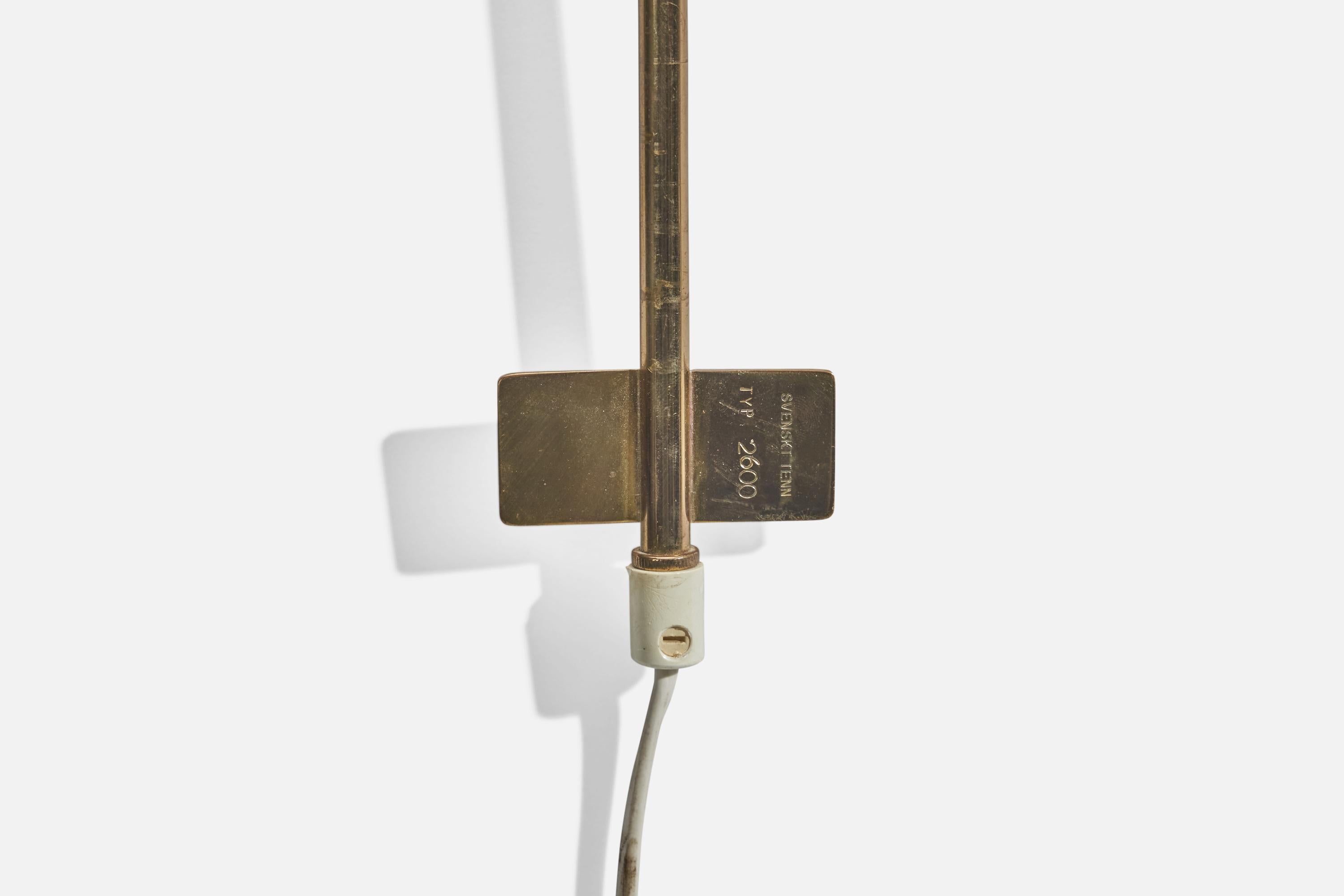 Mid-20th Century Josef Frank, Sconce, Brass, Metal, White Paper, Svenskt Tenn, Sweden, 1940s For Sale