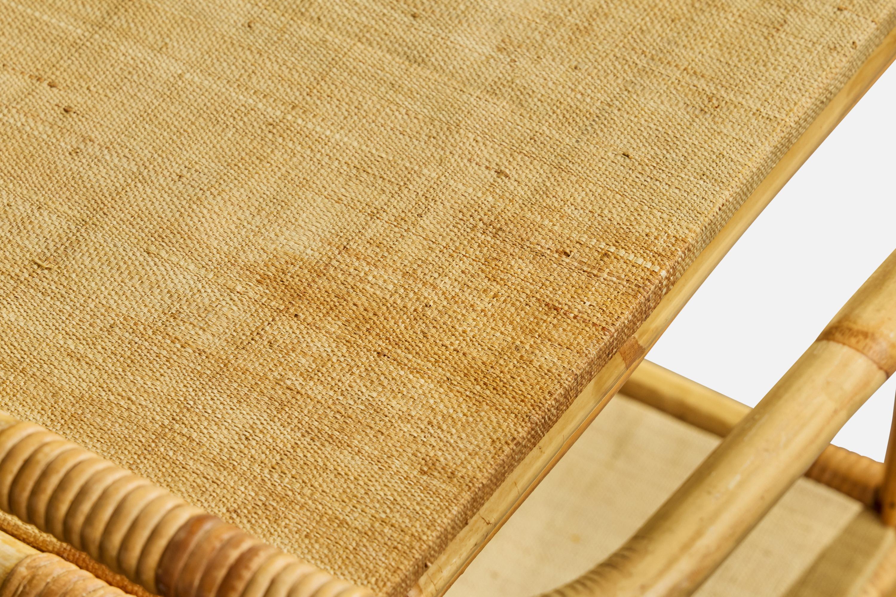 Josef Frank, Serving Cart, Bamboo, Rattan, Metal, Sweden, 1950s en vente 1