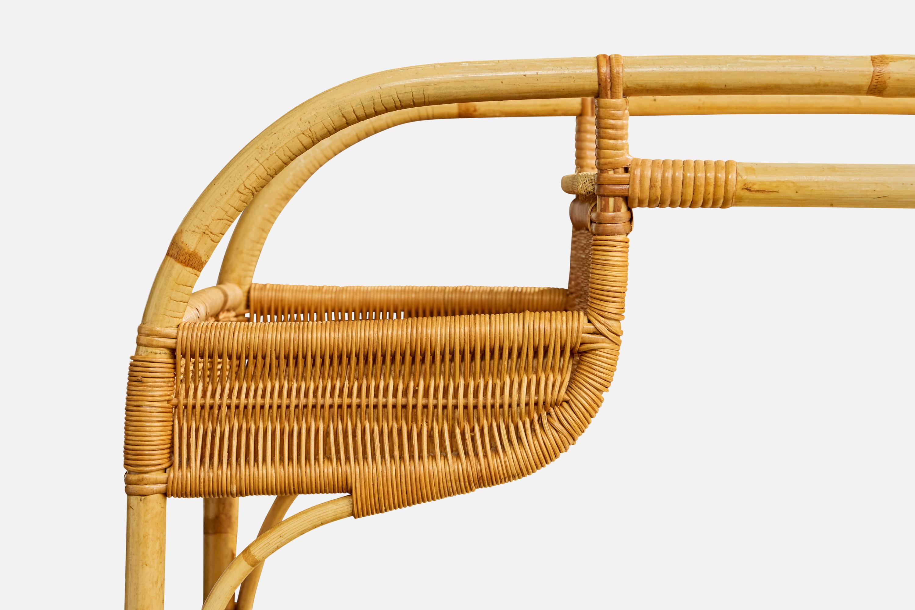 Josef Frank, Serving Cart, Bamboo, Rattan, Metal, Sweden, 1950s en vente 2