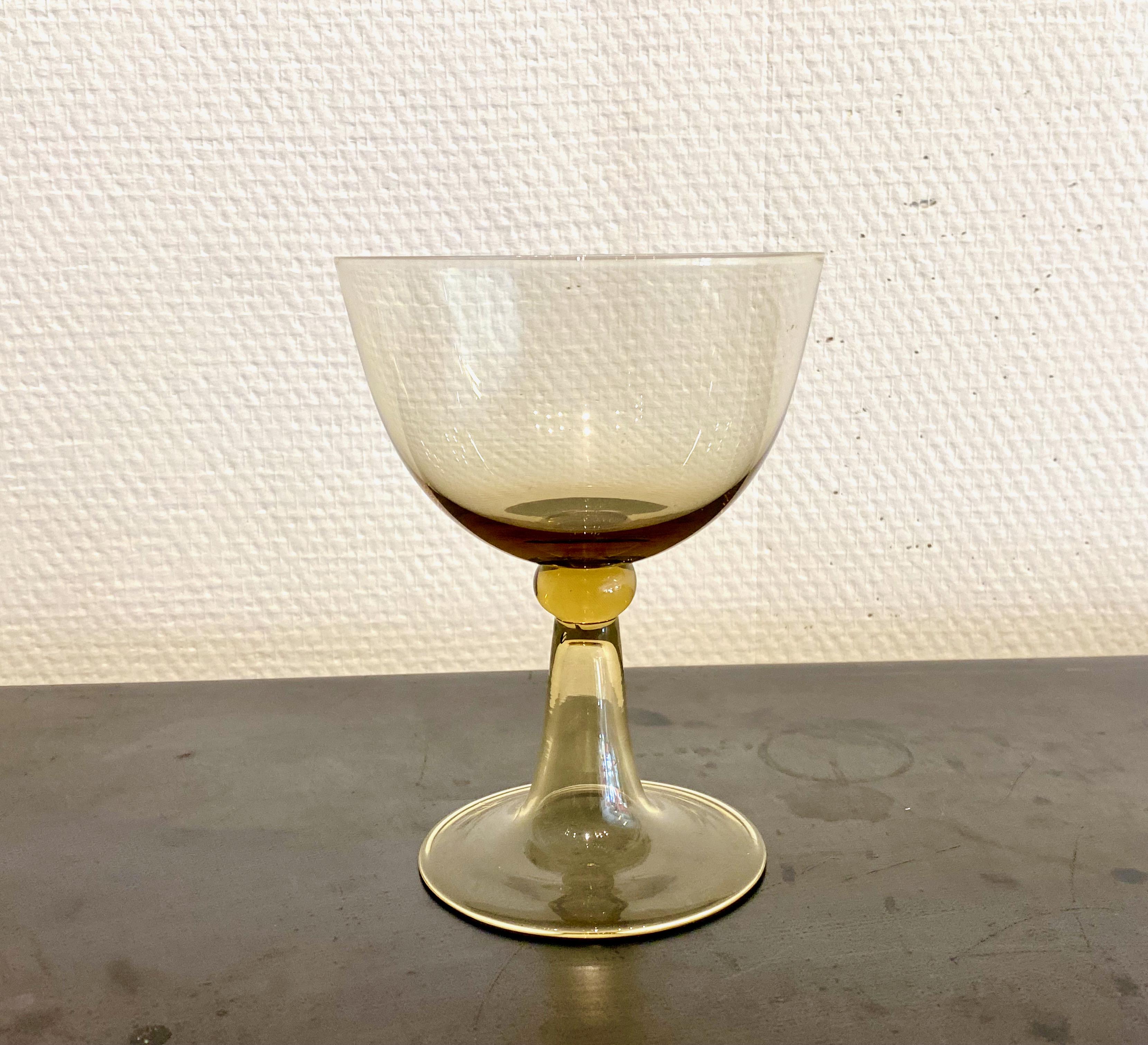 Mid-Century Modern Josef Frank - Set of 6 coupe glasses, Murano, for Svenskt Tenn For Sale