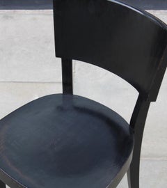 Josef Frank Side Chair in Black Lacquered Beechwood Made by Thonet