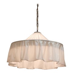 Josef Frank Silk Pendant Lamp for Svenskt Tenn, Brass & Silk, Sweden