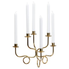 Josef Frank Six-Branched Candle Holder for Firma Svenskt Tenn, Sweden 1930s