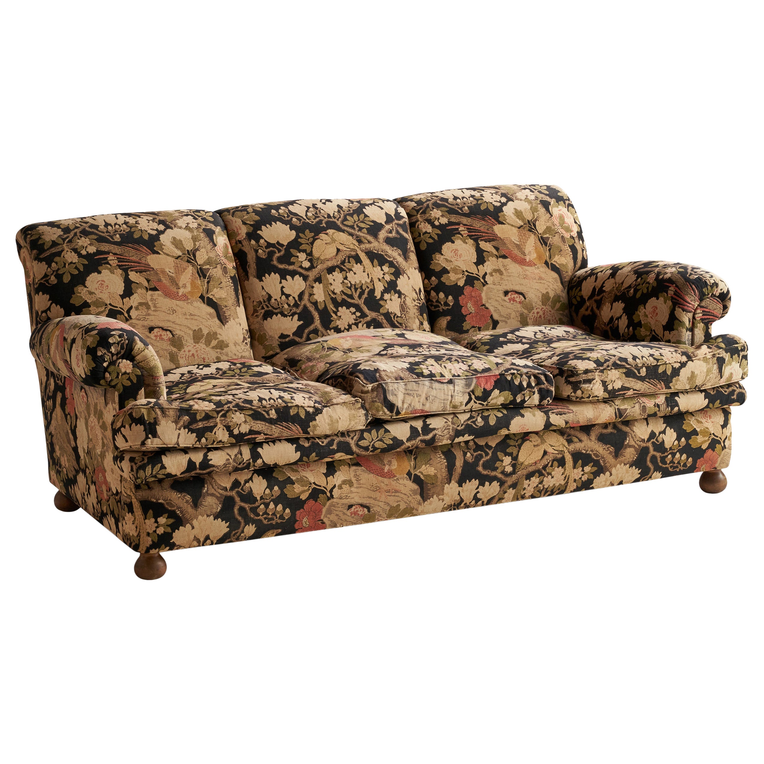 Josef Frank, Sofa, Fabric, Mahogany, Sweden, 1940s