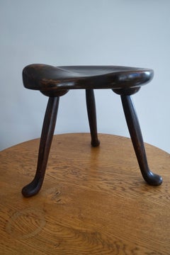Josef Frank Stool in Dark Stained Elm Manufactured by Fritz Hansen