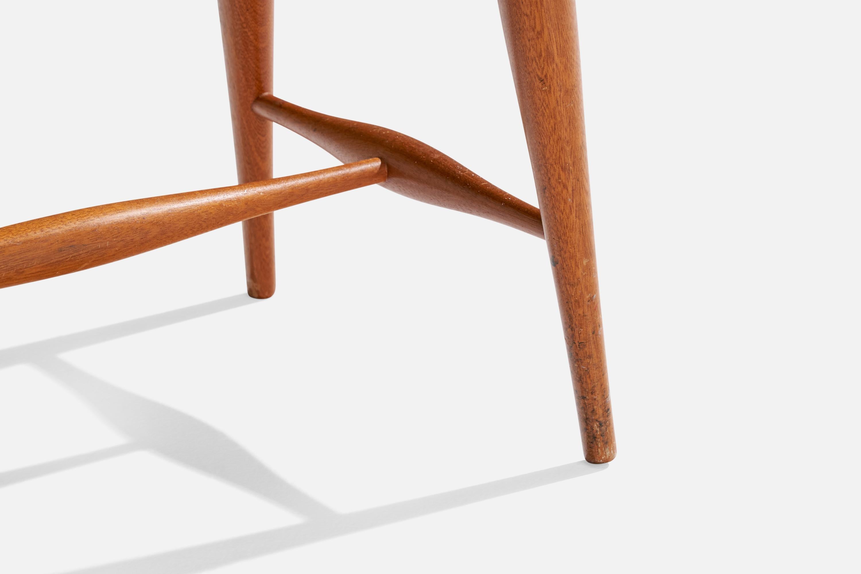 Josef Frank, tabouret, acajou, laiton, cuir, Suède, années 1950 en vente 1