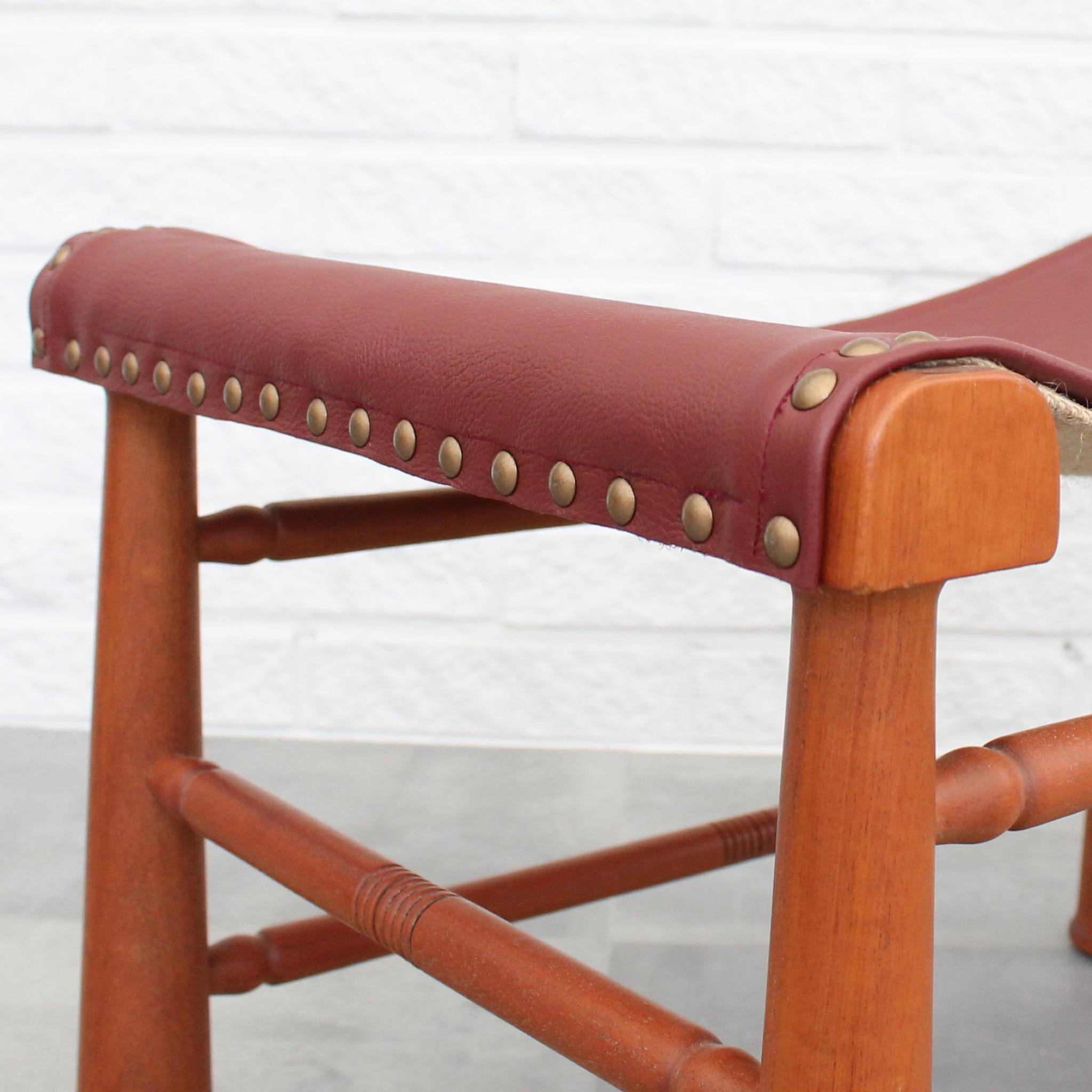Mid-20th Century Josef Frank stool model 972 by Firma Svenskt Tenn, Sweden For Sale