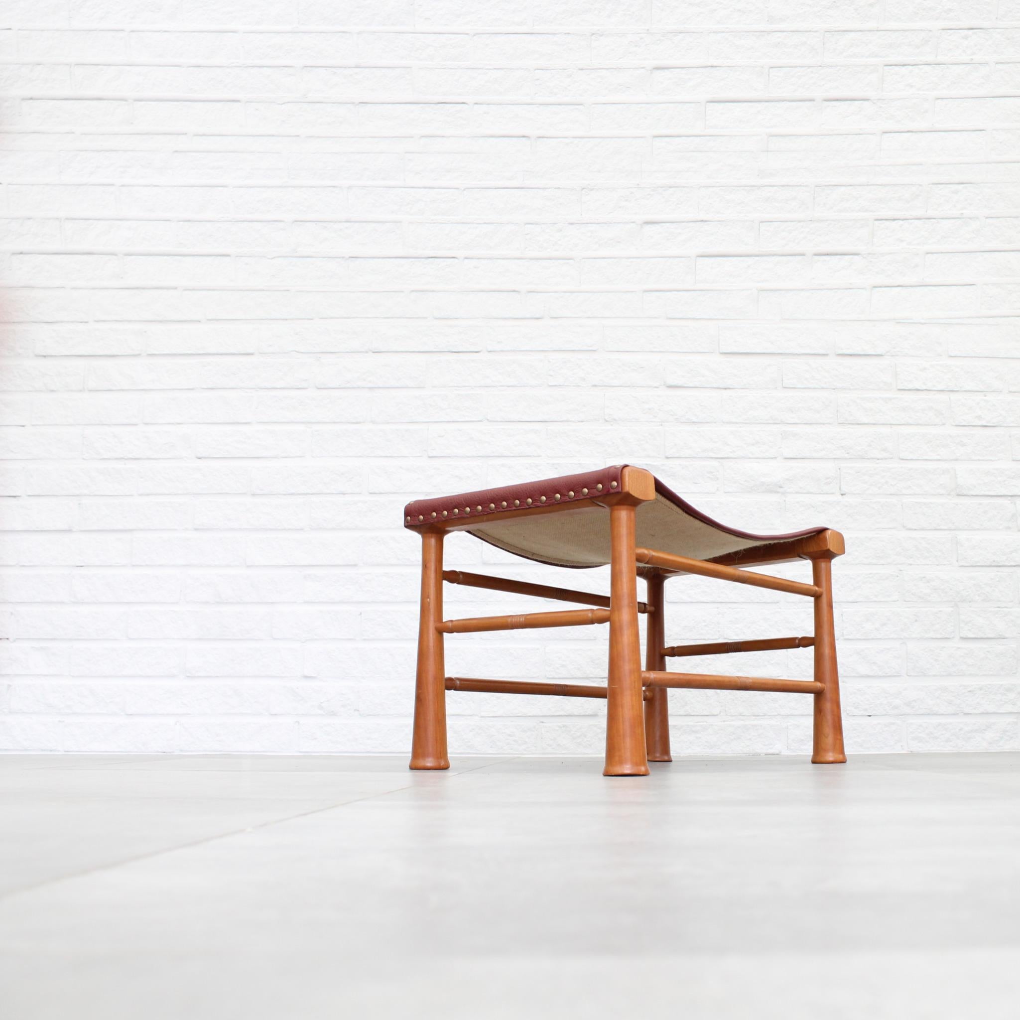 Mid-20th Century Josef Frank stool model 972 by Firma Svenskt Tenn, Sweden For Sale
