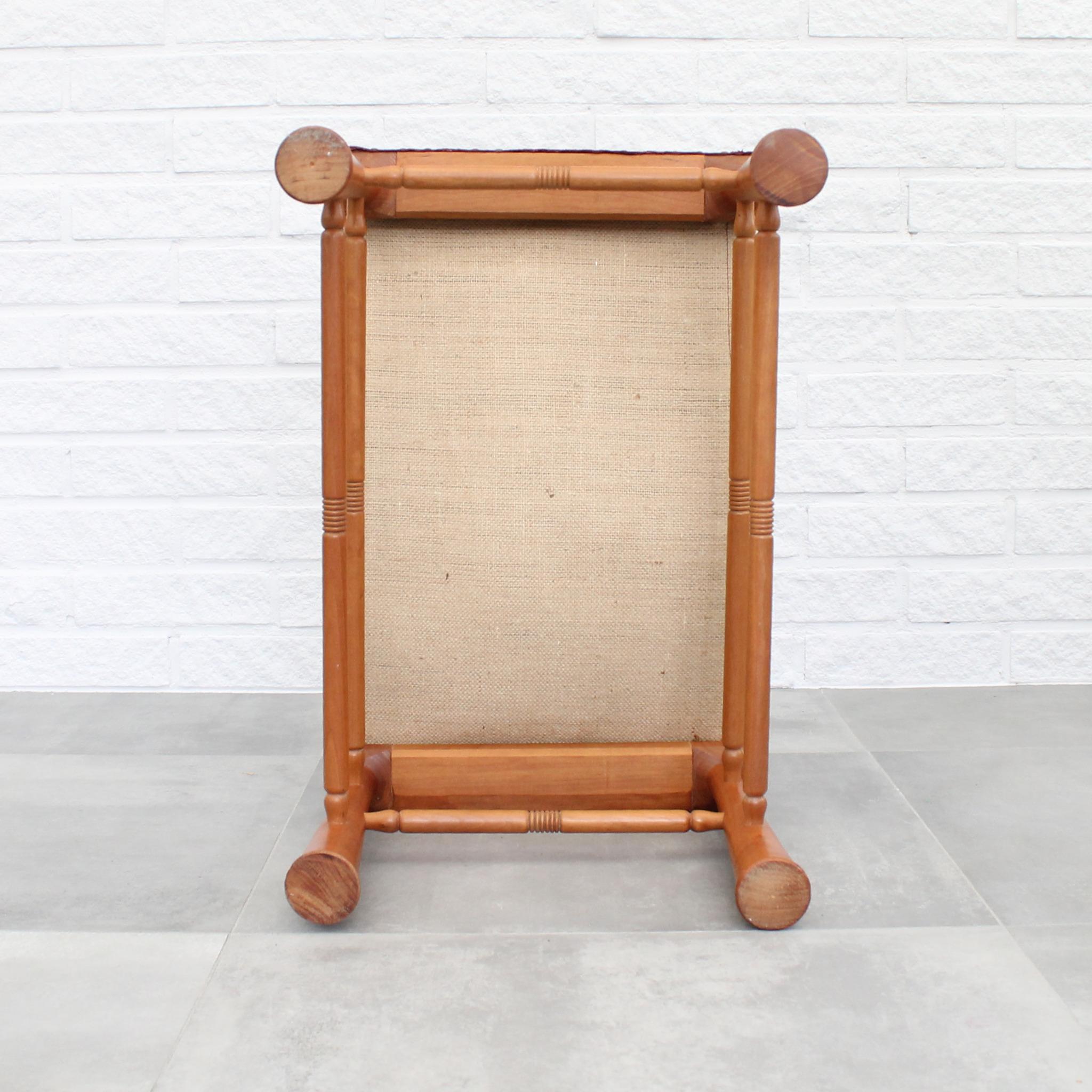 Leather Josef Frank stool model 972 by Firma Svenskt Tenn, Sweden For Sale