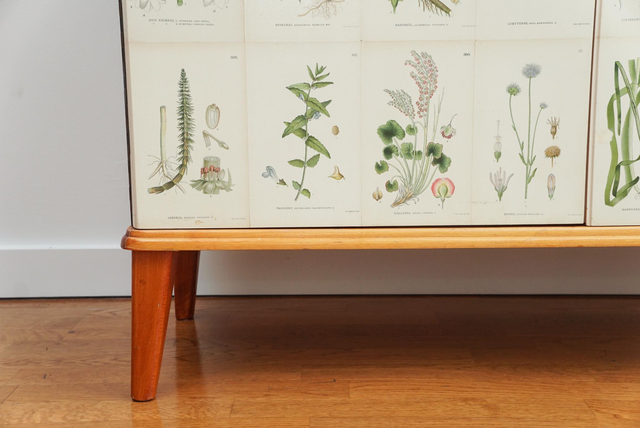 Mid-Century Modern Josef Frank Style Swedish Botanical Cabinet