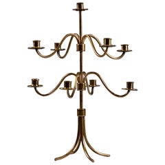 Josef Frank, Swedish Mid-Century Modern Brass Candelabra for Svenskt Tenn