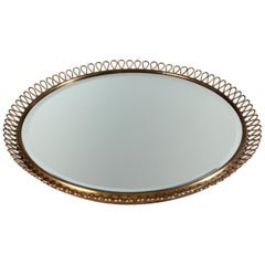 Josef Frank, Swedish Mid-Century Modern Brass Wall Mirror for Svenskt Tenn