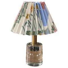 Josef Frank, table lamp, blown glass, brass, fabric Svenskt Tenn, Sweden, 1960s 