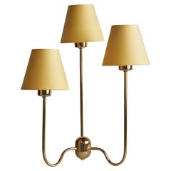 Josef Frank, Table Lamp, Brass, Fabric, Sweden, 1990s