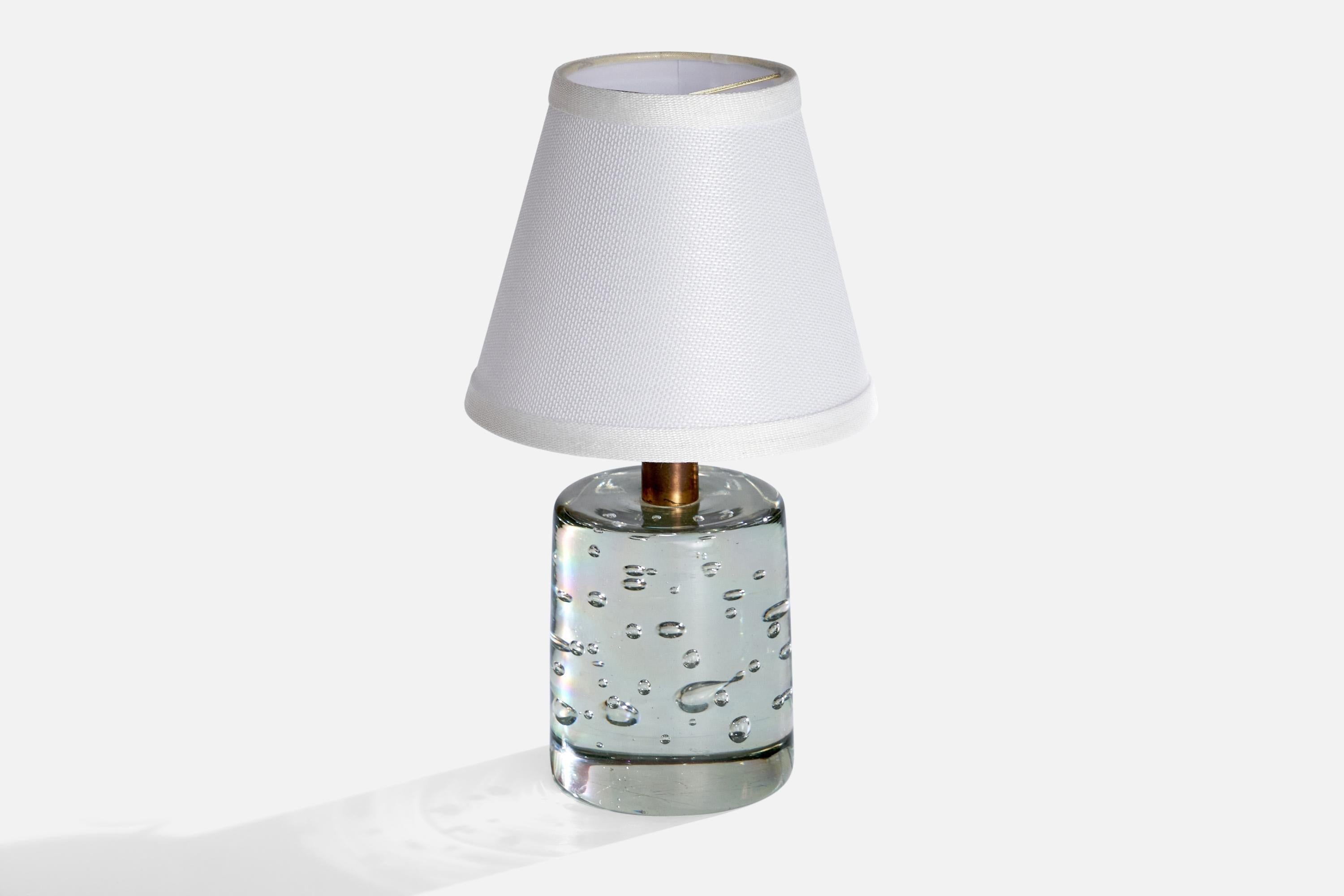 Scandinavian Modern Josef Frank, Table Lamp, Brass, Glass, Sweden, 1950s For Sale