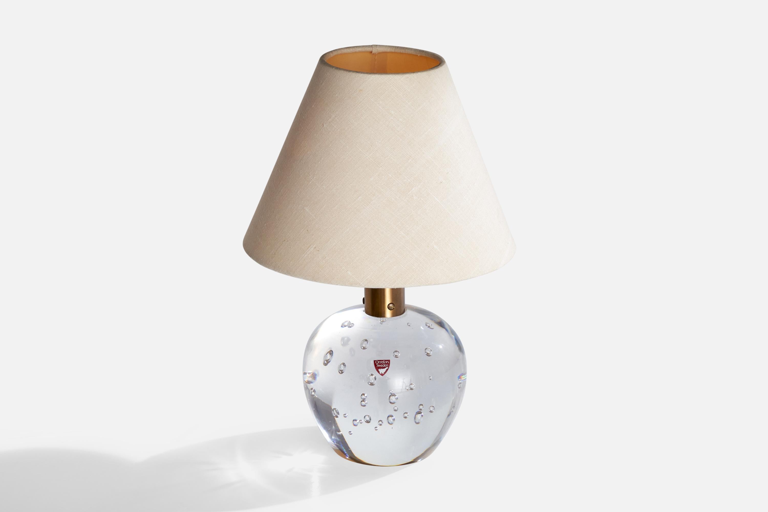 Scandinave moderne Josef Frank, lampe de table, laiton, verre, Suède, années 1960 en vente