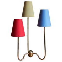 Josef Frank, Table Lamp, Brass, Red, Blue, Yellow Screens, Svenskt Tenn